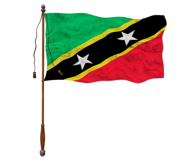 Nationale vlag van Saint Kitts en Nevis Achtergrond met vlag van Saint Kitts en Nevis