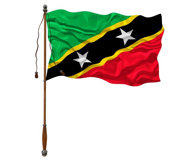 Nationale vlag van Saint Kitts en Nevis Achtergrond met vlag van Saint Kitts en Nevis