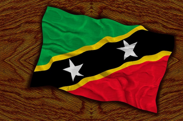 Nationale vlag van Saint Kitts en Nevis Achtergrond met vlag van Saint Kitts en Nevis