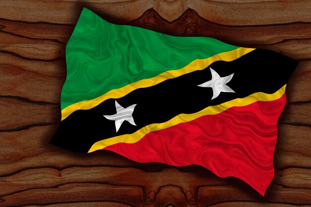 Nationale vlag van Saint Kitts en Nevis Achtergrond met vlag van Saint Kitts en Nevis