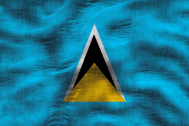 Nationale vlag van Saint Lucia Achtergrond met vlag van Saint Lucia
