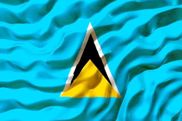 Foto nationale vlag van saint lucia achtergrond met vlag van saint lucia