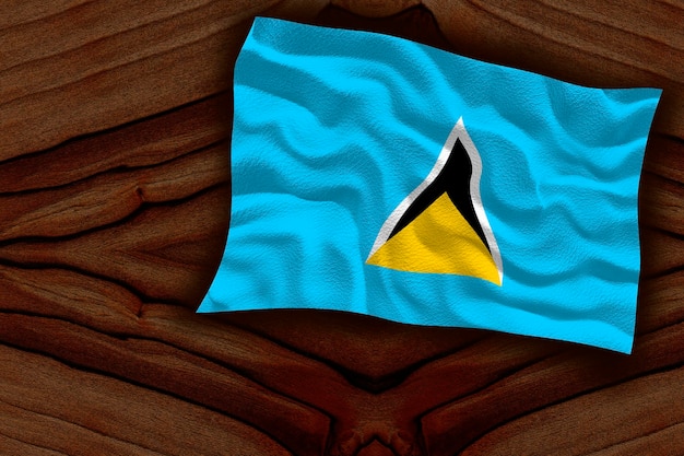 Nationale vlag van Saint Lucia Achtergrond met vlag van Saint Lucia