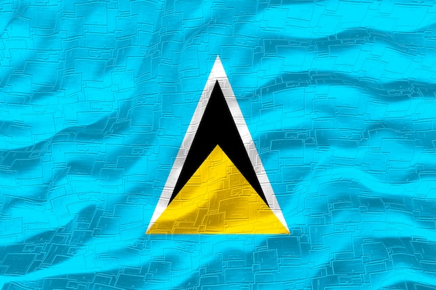 Nationale vlag van Saint Lucia Achtergrond met vlag van Saint Lucia