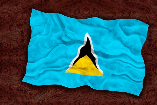 Nationale vlag van Saint Lucia Achtergrond met vlag van Saint Lucia