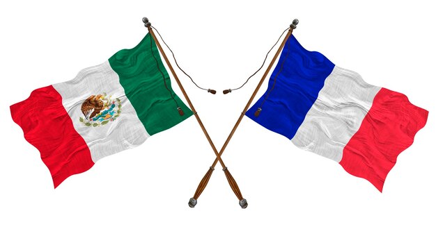 Nationale vlag van saint martin en mexico achtergrond voor ontwerpers