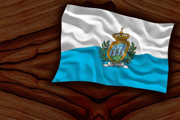 Nationale vlag van San Marino Achtergrond met vlag van San Marino