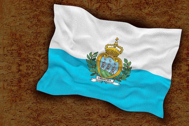 Nationale vlag van San Marino Achtergrond met vlag van San Marino