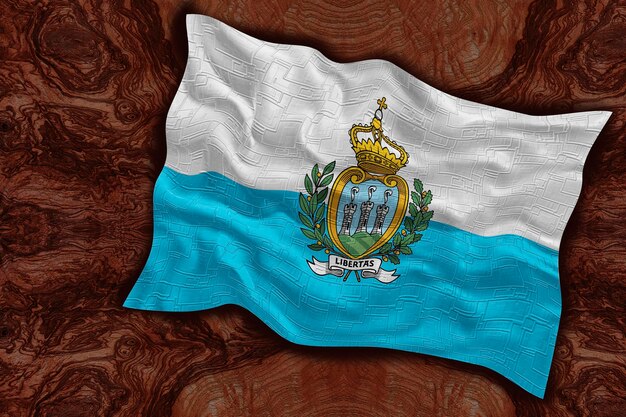Nationale vlag van San Marino Achtergrond met vlag van San Marino