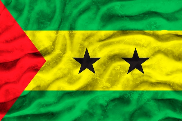 Nationale vlag van Sao Tomé en principe Achtergrond met vlag van Sao Tomé en principe