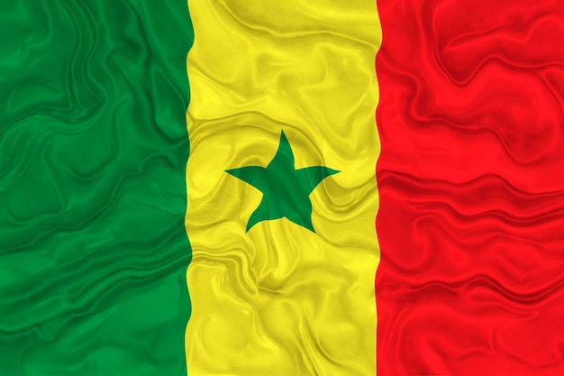 Nationale vlag van Senegal Achtergrond met vlag van Senegal