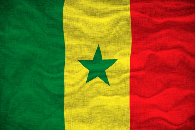 Nationale vlag van Senegal Achtergrond met vlag van Senegal