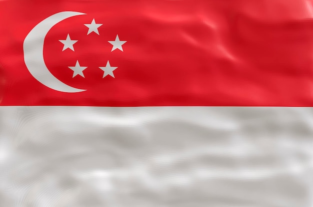 Nationale vlag van Singapore Achtergrond met vlag van Singapore