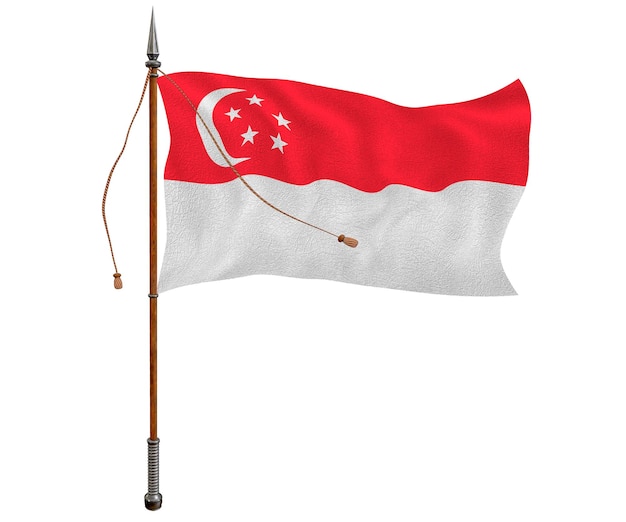 Nationale vlag van Singapore Achtergrond met vlag van Singapore