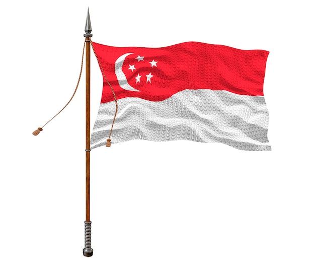 Nationale vlag van Singapore Achtergrond met vlag van Singapore
