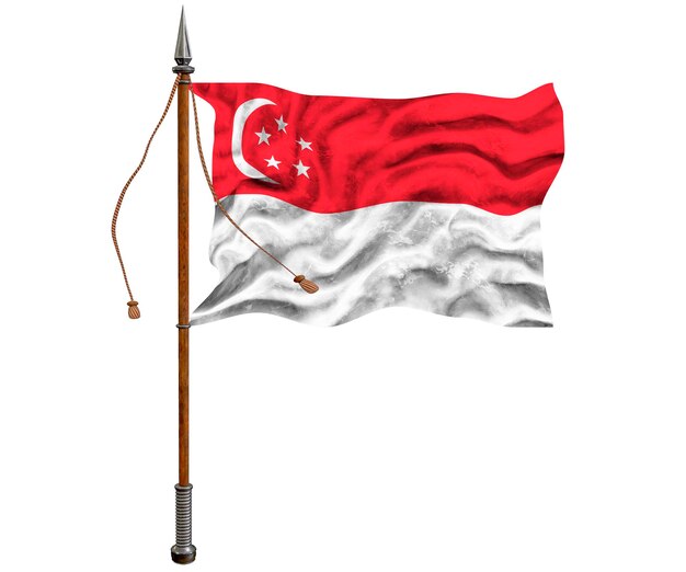 Nationale vlag van Singapore Achtergrond met vlag van Singapore