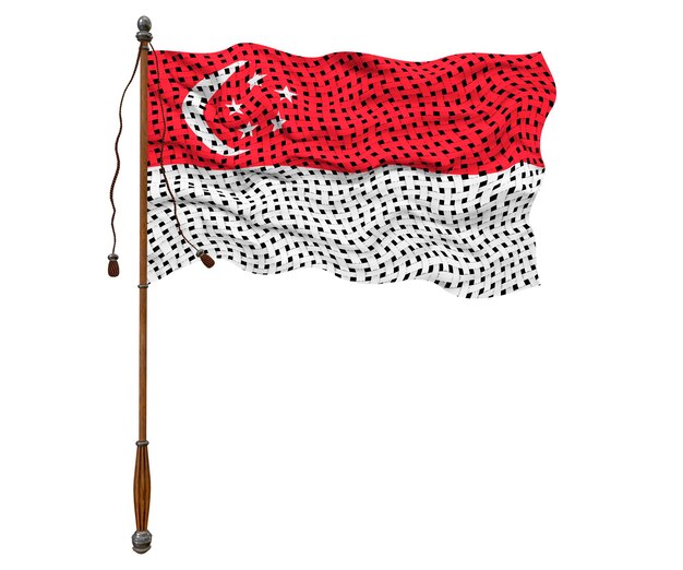 Nationale vlag van Singapore Achtergrond met vlag van Singapore