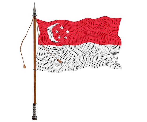 Nationale vlag van Singapore Achtergrond met vlag van Singapore