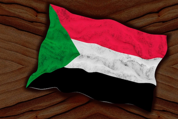 Nationale vlag van Soedan Achtergrond met vlag van Soedan