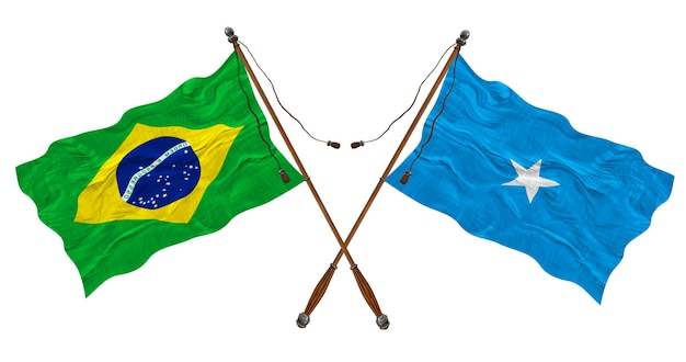 Nationale vlag van Somalië en Brazilië Achtergrond voor ontwerpers