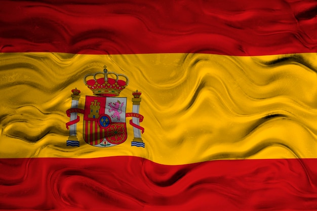 Nationale vlag van Spanje Achtergrond met vlag van Spanje