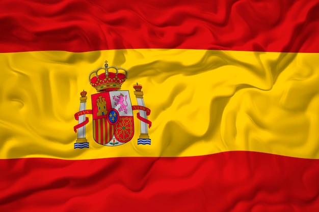 Nationale vlag van Spanje Achtergrond met vlag van Spanje