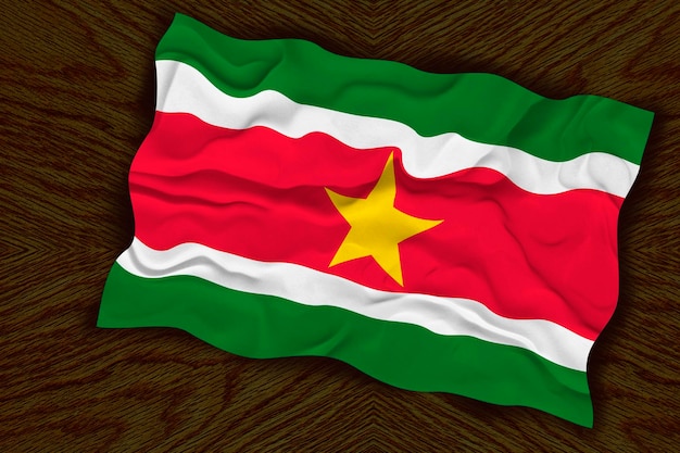 Nationale vlag van Suriname Achtergrond met vlag van Suriname