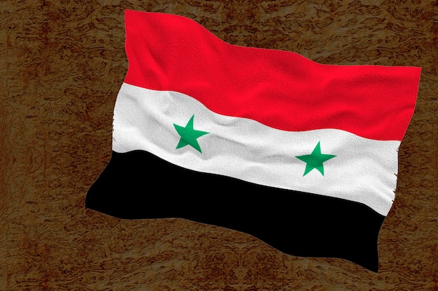 Nationale vlag van Syrië Achtergrond met vlag van Syrië