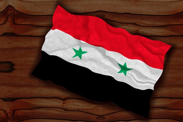 Nationale vlag van Syrië Achtergrond met vlag van Syrië