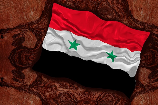 Nationale vlag van Syrië Achtergrond met vlag van Syrië