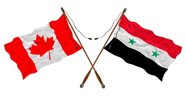 Nationale vlag van Syrië en Canada Achtergrond voor ontwerpers