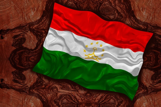 Nationale vlag van Tadzjikistan Achtergrond met vlag van Tadzjikistan