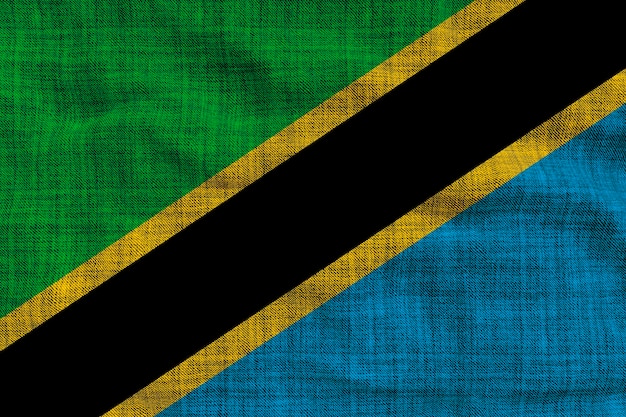 Nationale vlag van Tanzania Achtergrond met vlag van Tanzania