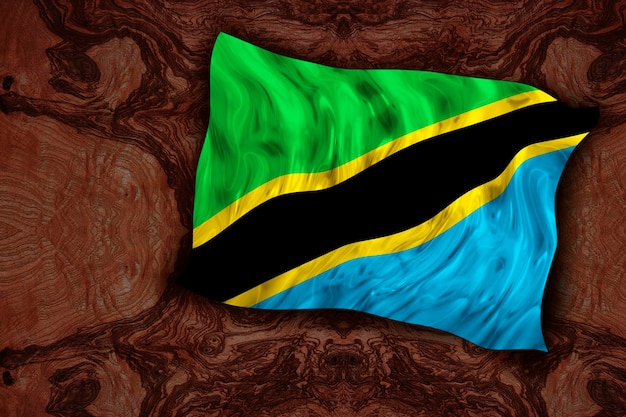Nationale vlag van Tanzania Achtergrond met vlag van Tanzania