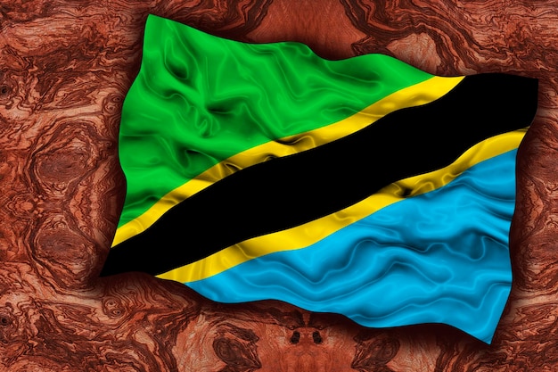Nationale vlag van Tanzania Achtergrond met vlag van Tanzania