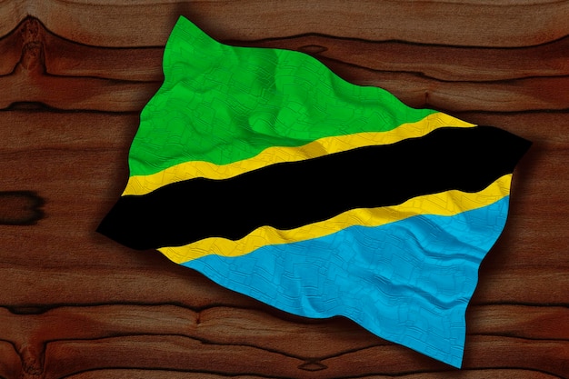 Nationale vlag van Tanzania Achtergrond met vlag van Tanzania
