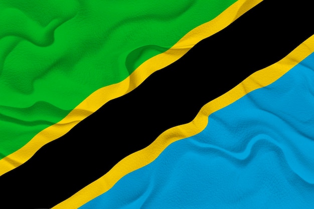 Nationale vlag van Tanzania Achtergrond met vlag van Tanzania