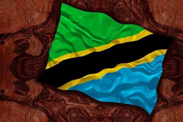 Nationale vlag van Tanzania Achtergrond met vlag van Tanzania