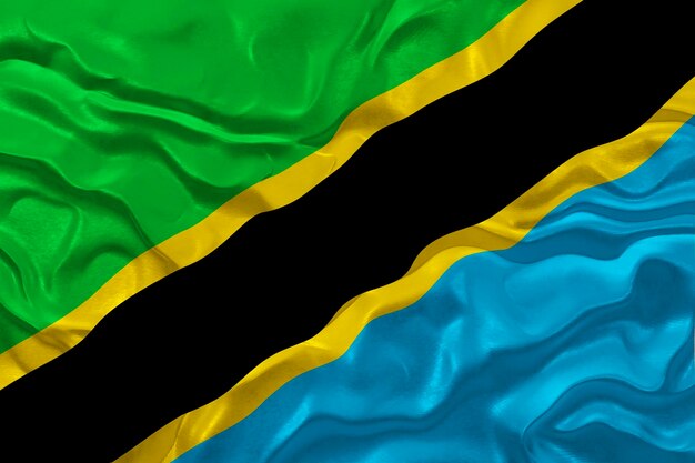 Nationale vlag van Tanzania Achtergrond met vlag van Tanzania