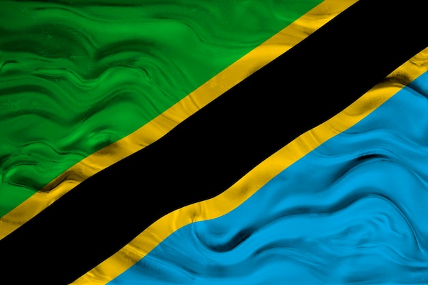 Nationale vlag van Tanzania Achtergrond met vlag van Tanzania