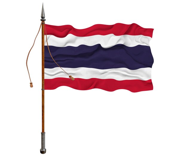 Nationale vlag van Thailand Achtergrond met vlag van Thailand