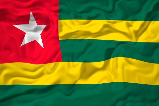 Nationale vlag van Togo Achtergrond met vlag van Togo