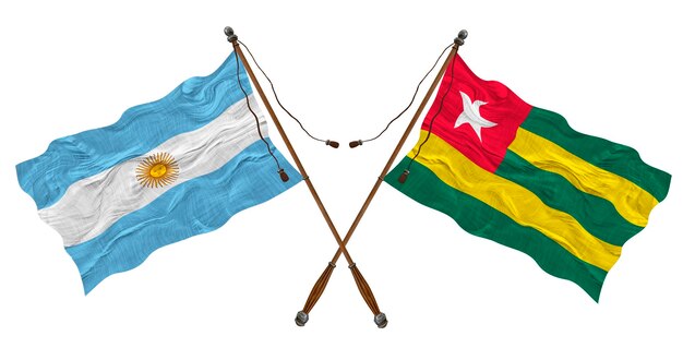 Nationale vlag van Togo en Argentinië Achtergrond voor ontwerpers