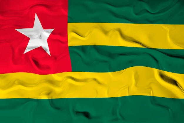 Nationale vlag van Togo Op de achtergrond met vlag van Togo