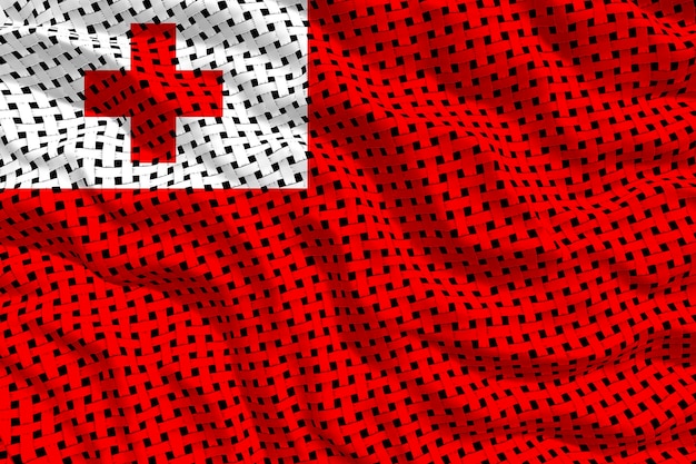 Nationale vlag van Tonga Achtergrond met vlag van Tonga