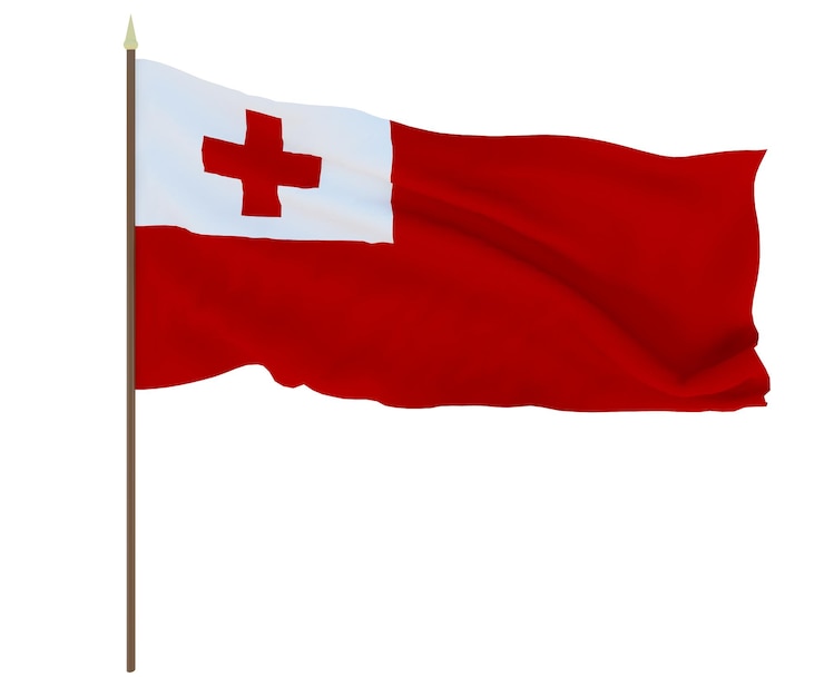 Foto nationale vlag van tonga achtergrond met vlag van tonga