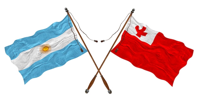 Nationale vlag van Tonga en Argentinië Achtergrond voor ontwerpers