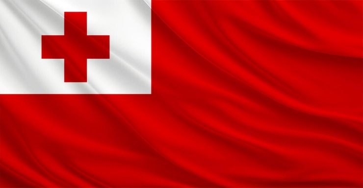 Foto nationale vlag van tonga flying effect