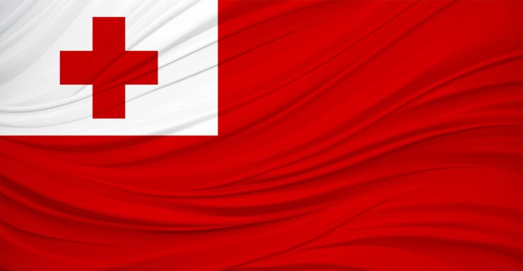 Foto nationale vlag van tonga flying effect