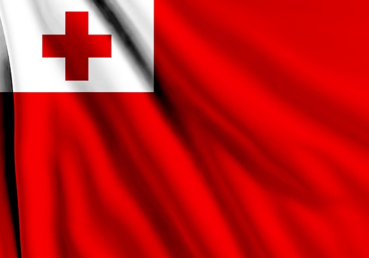 Foto nationale vlag van tonga flying effect